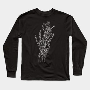 Skeleton Hand with Wildflowers Long Sleeve T-Shirt